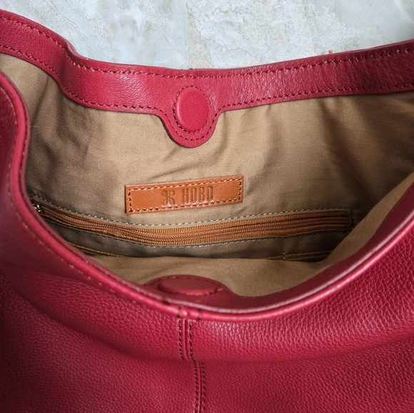 HOBO Red Leather Shoulder Bag. Lightly Used. - Picture 5 of 10